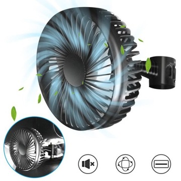 MOCNY WIATRAK WENTYLATOR USB SAMOCHODOWY 12V/24V