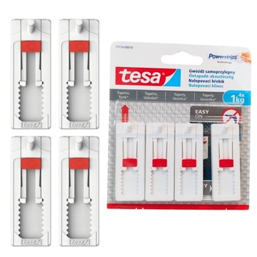 Gwóźdź samoprzylepny TESA regulowany do tapet/tynku 1KG 4szt wewnętrzny