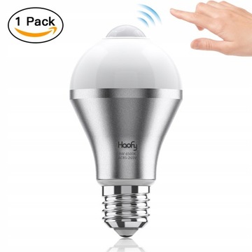 ŻARÓWKA LED E27 9W INTELIGENTNE CZUJNIK RUCHU MIKROFALOWY
