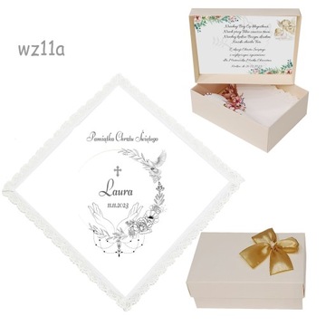 БЕЛАЯ КРЕСТАЛЬНАЯ ХАНИЦА для мальчика, девочки, КРЕЩЕНИЕ, ИМЯ, коробка