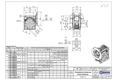 SILNIK 0,37kW Przekładnia 075 red. wstępny PC71/3