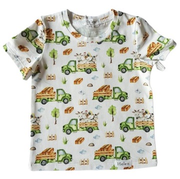 Bluzka koszulka T-SHIRT kr rękaw chłopięca pojazdy