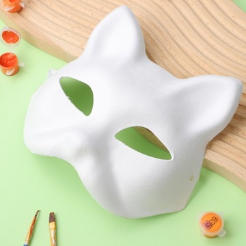 Маска для лица кошки Diy Blank 10 шт. Маска для лица кошки для рисования на вечеринке