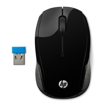 HP Mysz 200, 1000DPI, 2.4 [GHz], optyczna, 3kl., bezprzewodowa, czarna, 2 s