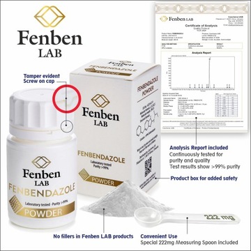Фенбендазол 25г Порошок, арт. > 99% Фенбен Лаборатория
