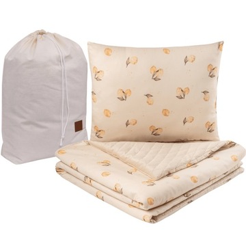 KOMPLET DO PRZEDSZKOLA 135X100 DWUSTRONNY +PODUSZKA 40X50 +WOREK INFANTILO