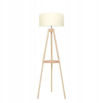 LAMPA STOJĄCA PODŁOGOWA LS-306 DREWNO ABAŻUR