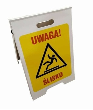 Potykacz znak Uwaga Ślisko 33x51 cm płyta PCV