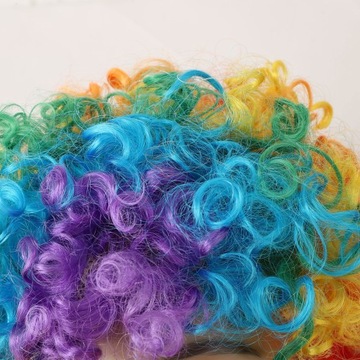 STRÓJ KLAUNA KLAUN BŁAZEN PERUKA KAMIZELKA HALLOWEEN BAL KARNAWAŁ S - L