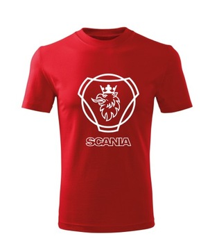 Koszulka T-shirt męska D277 SCANIA CIĘŻARÓWKI TIR czerwona rozm XXL