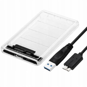 Прозрачный внешний корпус для SSD 2.5 USB 3.0 SATA