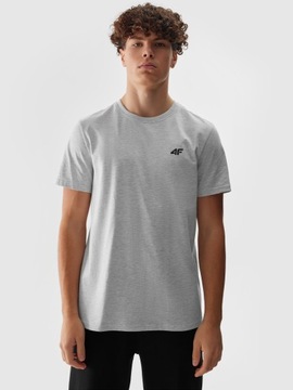 KOSZULKA 4F MĘSKA T-SHIRT SPORTOWA BAWEŁNIANA - SZARA r. M