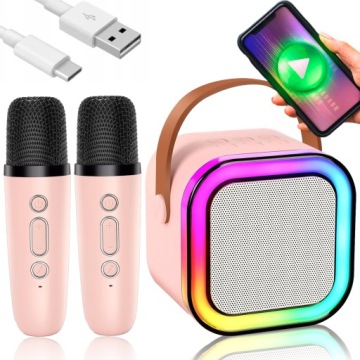 Mini Zestaw Do Karaoke 2 шт. Mikrofony + Колонка Бездротова Для Дітей