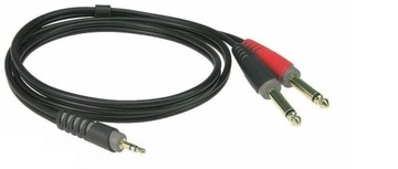 KABEL KLOTZ MINI JACK 3,5mm 2x DUŻY JACK 6,3mm 6m
