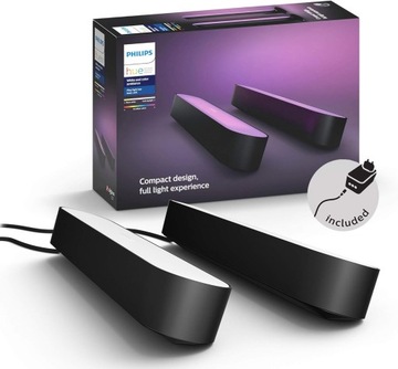 Philips Hue Play White and Color lampka czarna x2 + zasilacz