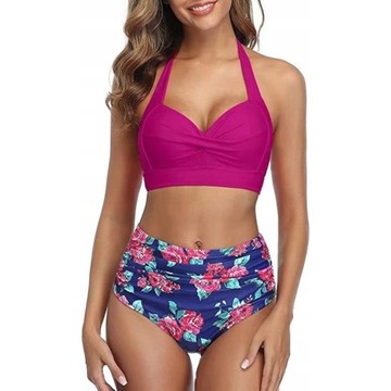 BIKINI STRÓJ KĄPIELOWY WYSOKI PUSH UP RETRO