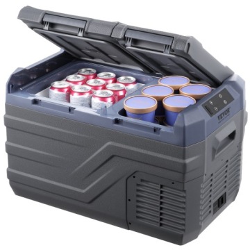 Портативный холодильник VEVOR с морозильной камерой 23,3 л, 60 Вт, 618x376x372 мм, двухзонный