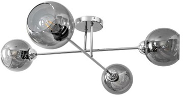 LAMPA WISZĄCA SUFITOWA ŻYRANDOL NOWOCZESNA CHROM SZKLANE KULE GRAFIT LED