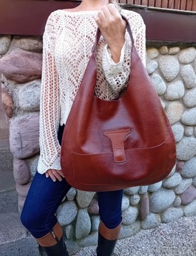 Torebka skórzana Worek SKÓRA NATURALNA shopper