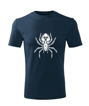 Koszulka T-shirt męska D380 BIOHAZARD PAJĄK TARANTULA granatowa rozm XS