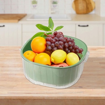Корзина кухонная двухслойная, зеленая,