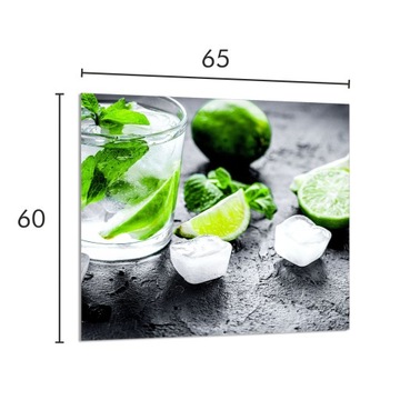 PANEL SZKLANY DO KUCHNI 65x60 Limonka SZKŁO HARTOWANE