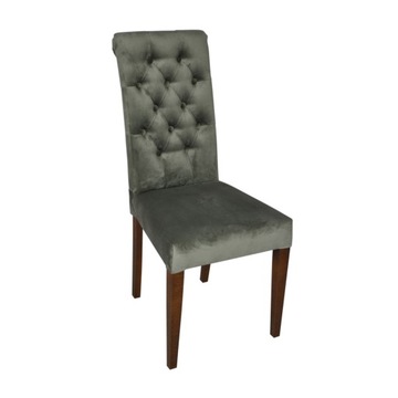 KRZESŁO PIKOWANE GLAMOUR Z WAŁKIEM Z KOŁATKĄ DECO