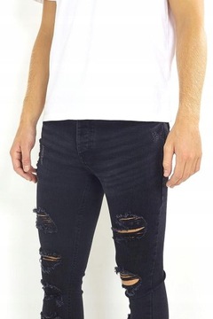 RIPPED JEANS 9TJ NG8__W28/L30 BRAVE SOUL SPODNIE