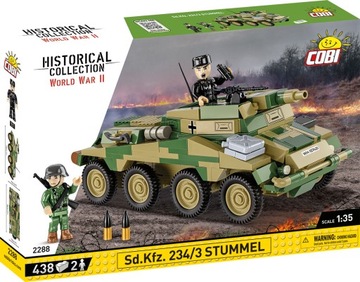 KLOCKI COBI 2288 SD.KFZ. 234/3 STUMMEL CZOŁG SAMOCHÓD OPANCERZONY WOJSKOWY