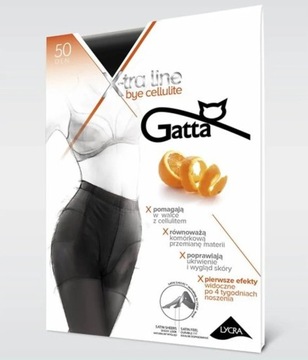 Rajstopy Bye Cellulite 50 den modelują wyszczuplające plus size 5-XLczarny