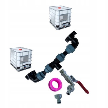Переходник для бака IBC Сливной кран с 1 трубкой и 2