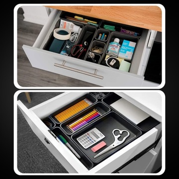 НАБОР ОРГАНАЙЗЕРА ВСТАВКА ДЛЯ ЯЩИКА, 8 шт, ЧЕРНЫЙ