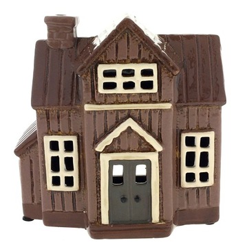 DOMEK CERAMICZNY LAMPION ŚWIECZNIK LATARENKA KAMIENICZKA CERAMIK SZKLIWIONA