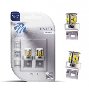 Bardzo Jasna Żarówka M-Tech LED W21/5W W3x16q 21xLED 2835 OSRAM biała 2szt.