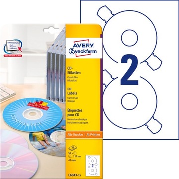 ETYKIETY NA CD AVERY CLASSICSIZE 117 MM 50 SZT.MAT