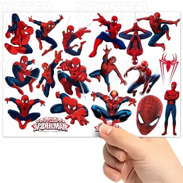 TATUAŻE ZMYWALNE WODNE DLA DZIECI DZIECIĘCE SPIDERMAN WZORY SUPER JAKOŚĆ