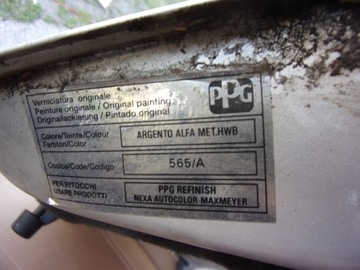 ALFA ROMEO 159 VÍKO KUFRU KUFRU 565/A SEDAN