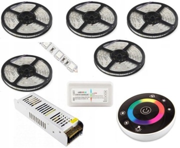 ZESTAW 25m TASMA LED RGB 5050 PILOT DOTYKOWY ZASIL