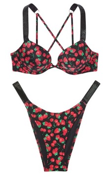 Strój kąpielowy Victoria's Secret 2x push-up 70B, figi brazylijskie XS