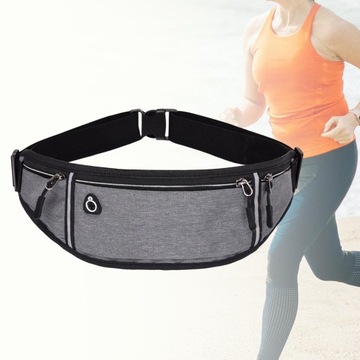 Torba biodrowa z paskiem do biegania Regulowany pasek Szary