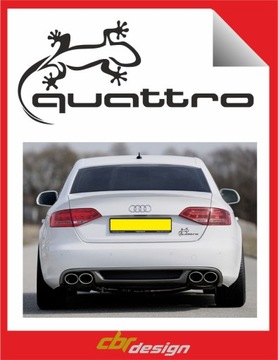 Naklejka QUATTRO GEKON 12x5cm AUDI QUATTRO x2