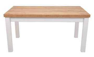 Stół rozkładany 90x170x250 biały, blat dąb craft, salon, jadalnia, kuchnia