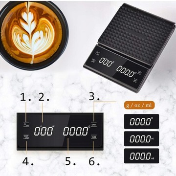 ЭЛЕКТРОННЫЕ ВЕСЫ С СЕКундОМЕРОМ ДЛЯ ТОЧНОЙ КУХНИ ДЛЯ ПРИГОТОВЛЕНИЯ КОФЕ