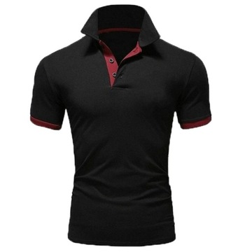 T-shirt męski klapy casual top z krótkim rękawem