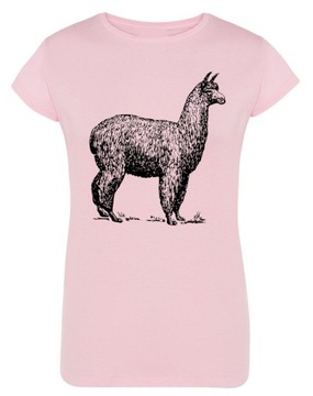 T-Shirt damski nadruk Zwierzę ALPAKA r.XL