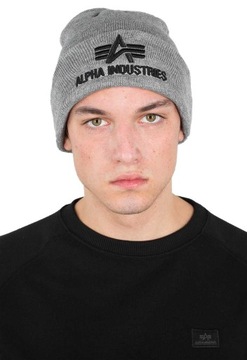 Czapka zimowa Alpha Industries 3D Beanie Szara