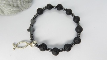 Браслет-четки из 10 штук из вулканической лавы на Подтверждение Дня Рождения