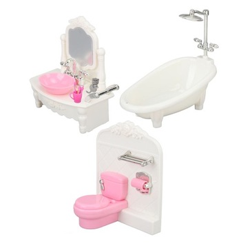 Zestaw łazienkowy do domku dla lalek Wanna