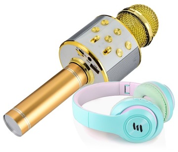 ZESTAW DO KARAOKE DMX SŁUCHAWKI+MIKROFON BLUETOOTH