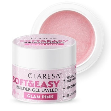 Гель-строитель Claresa SOFT&EASY гламурный розовый 45г